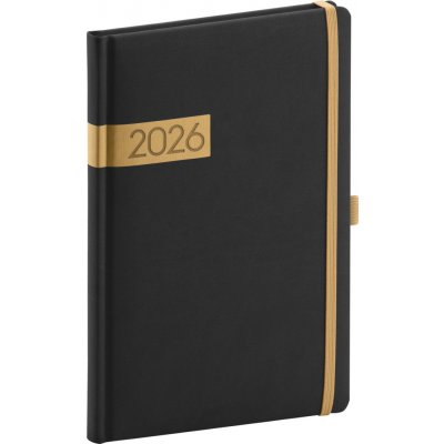 Notique A5 Týdenní 2026 Twill černo-zlatý – Zboží Živě