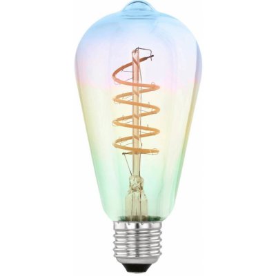 Eglo Filamentová dekorativní LED žárovka E27, ST64, 4W, 2000K, teplá bílá, duhový efekt – Zboží Živě