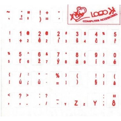 Přelepky na klávesnici PremiumCord CZ červené Přelepky na klávesnici, CZ, červené - vhodné pro NTB pkczr – Zboží Živě