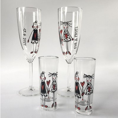 Sklenice na víno - se jmény a daty – Hledejceny.cz