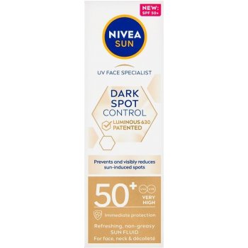 Nivea Sun Dark Spot Control Luminous 630 Sun Fluid pleťový krém na opalování  SPF50+ 40 ml od 312 Kč - Heureka.cz