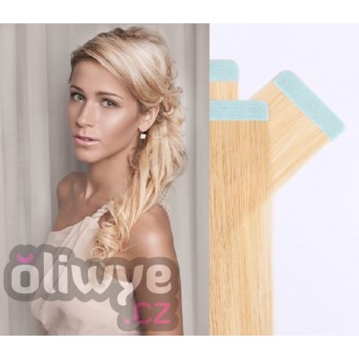 Vlasy pásky tapex Tape in remy 55cm 20ks #613 světlá blond