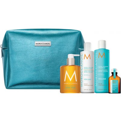 Moroccanoil Volume Treatment Light olej pro jemné, barvené vlasy 25 ml + Body Bergamote Fraîche tekuté mýdlo na ruce 360 ml + Volume šampon 250 ml + Volume kondicionér pro objem 250 ml dárková sada – Zboží Mobilmania