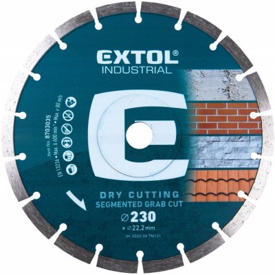 Extol Industrial 8703031 kotouč diamantový řezný segmentový Grab Cut - 230x22,2 mm, suché řezání