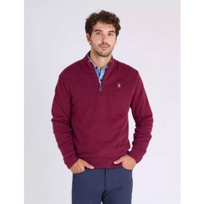 U.S. Polo Assn. mikina 1/4 ZIP MOCK vínová – Zboží Dáma