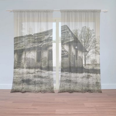 Sablio Záclony Starý dům: 2ks 150x250cm – Zboží Mobilmania