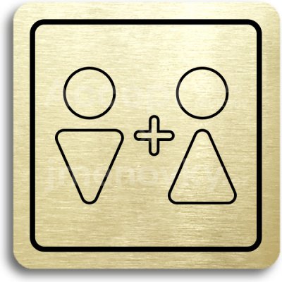 ACCEPT Piktogram WC muži, ženy VI - zlatá tabulka - černý tisk – Hledejceny.cz