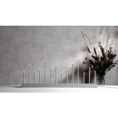 mat Star trading Candlestick Echo 14 lightserial: wood colour: grey ca. 77x27 cm four c – Zboží Mobilmania