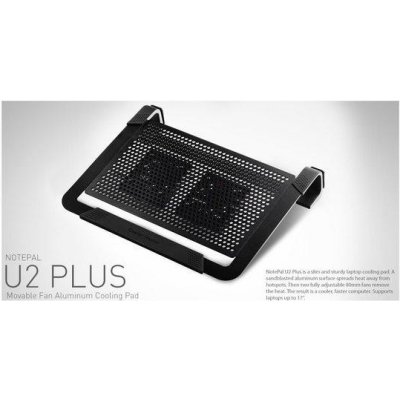 chladicí ALU podstavec Cooler Master NotePal U2 PLUS pro NTB 12-17'' black, 2x8cm fan, R9-NBC-U2PK-GP – Zboží Mobilmania