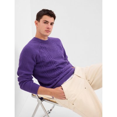 GAP pánský vzorovaný svetr s příměsí vlny fialový – Zboží Mobilmania