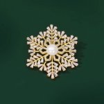 Éternelle brož s perlou a zirkony Sněhová vločka B7324-XR09097 Zlatá Bílá – Zboží Dáma