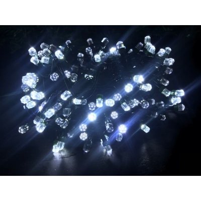 LUMA LED 100 LED řetěz 10m+5m IP44 vánoční dekorační osvětlení studená bílá VELKÉ LED DIODY DIAMOND – Zboží Mobilmania