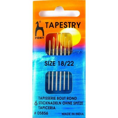 6x Jehly s tupým hrotem na vyšívání, zlatá očka Pony Tapestry 18/22 – Zboží Dáma