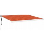 vidaXL Zatahovací markýza oranžová a hnědá 4,5 x 3 m textil a hliník – Zboží Mobilmania