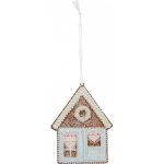 Závěsná dekorace modrá perníková chaloupka Frosted Ginger - 8*1*10 cm - Clayre & Eef – Hledejceny.cz