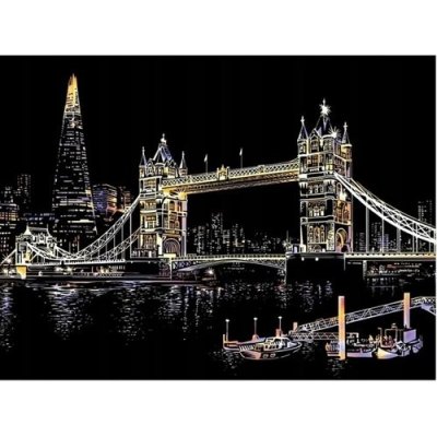 Škrabací obrázek barevný Tower Bridge 40,5x28,5cm A3 v sáčku – Zbozi.Blesk.cz