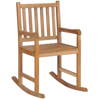 Meedo houpací křeslo s červenou károvanou poduškou masivní teak – Zboží Dáma