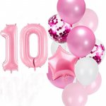 Balónkový set 10.narozeniny růžový – Hledejceny.cz