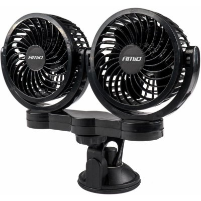 AMIO Ventilátor do auta s přísavkou 2x10,2cm 24V – Zboží Mobilmania