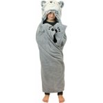 Cozy Noxxiez BL802 Husky hřejivá deka s kapucí se zvířátkem a tlapkovými kapsami – Zbozi.Blesk.cz