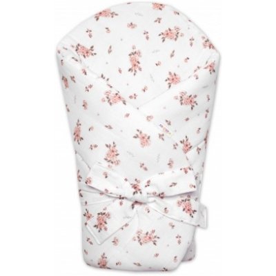Baby Nellys zavinovačka s výztuží na zavazování Little Flowers bílá – Sleviste.cz