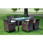 FurniGO - Zahradní sestava Berlin 1+6 - hnědý ratanový nábytek – Zboží Mobilmania