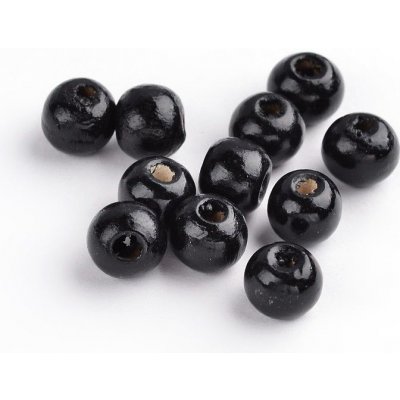 Dřevěné korálky - černé - ∅ 8 mm - 10 ks – Hledejceny.cz