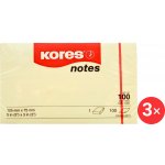 KORES 125 x 75 mm, 100 lístků, žlutý - balení 3 ks – Hledejceny.cz