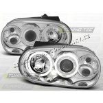 VW GOLF IV 1997-03 PŘEDNÍ ČÍRÁ SVĚTLA ANGEL EYES CHROME – Hledejceny.cz