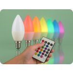 V-TAC LED žárovka E14 RGB+4000K, 4,8W 470 lm RF ovládání – Hledejceny.cz