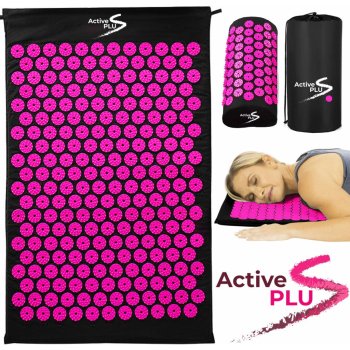 ActivePlus masážní akupresurní podložka s barevnými hroty + polštář Růžový