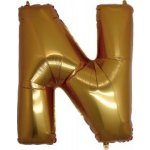 Písmena N zlaté balónek 60 cm x 81 cm – Zboží Dáma