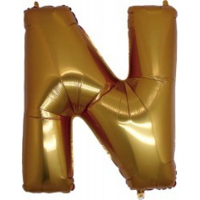Písmena N zlaté balónek 60 cm x 81 cm – Zboží Dáma