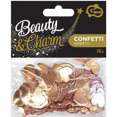 Godan Konfety papírové srdíčka rose gold 12g – Zboží Mobilmania