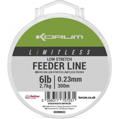 Korum Limitless Low Stretch Feeder Line 300 m 0,23 mm 2,7 kg – Hledejceny.cz