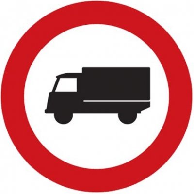 Dopravní značka B4 - Zákaz vjezdu nákladních automobilů - Standardní kruh 700mm – Zboží Mobilmania