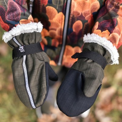 Little Things Softshellové rukavice s hebkým chloupkem Tmavě zelené – Sleviste.cz