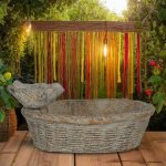 Clayre & Eef Cementové pítko a krmítko pro ptáky ve tvaru košíku 24 x 19 x 11 cm – Zboží Dáma