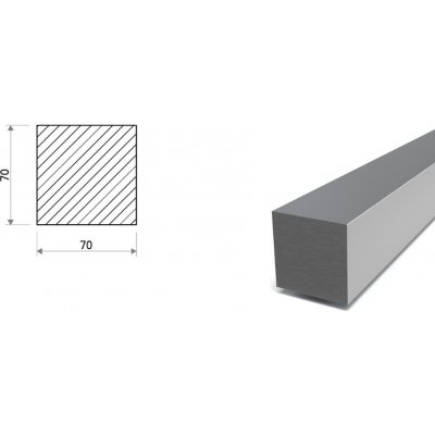 Ocel čtvercová 70x70 mm (S355) – Zbozi.Blesk.cz