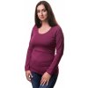 Těhotenské a kojící tričko Kojící tričko Kateřina dlouhý rukáv cyklamenové