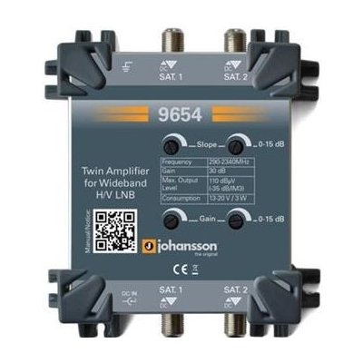 Johansson 9654 SAT wideband zesilovač: 290-2340 MHz, 30 dB nast.