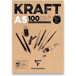 Clairefontaine Blok Brown Kraft A5 100 listů 90 g