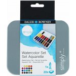 Daler-Rowney Barva akvarelová - cestovní sada vč. štětce Simply 20 barev – Hledejceny.cz
