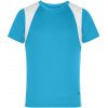 Dětské tričko dětské sportovní tričko s krátkým rukávem JN397k Tyrkysová bílá