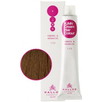 Kallos KJMN barva na vlasy s keratinem a arganovým olejem 7.0 Medium Blond Cream Hair Colour 1:1.5 100 ml