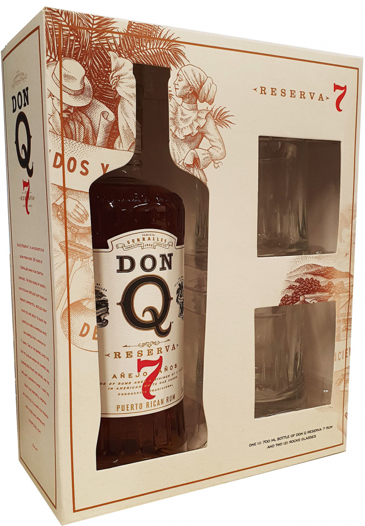 Don Q Reserva 7YO 40% 0,7 l (DÁRKOVÉ BALENÍ 2 SKLENIČKY)