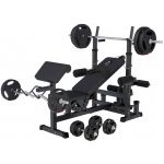 Gorilla Sports posilovací lavice s nakládacím setem 100 kg černá – Zboží Mobilmania