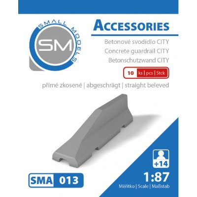 Small Models betonové svodidlo CITY přímé zkosené 10 ks 013 – Zboží Dáma