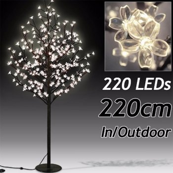 Svítící stromek třešňový květ s 220LEDs, V - venkovní provoz > varianta 220cm délka