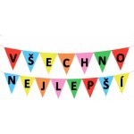 Vlaječková girlanda Všechno nejlepší písmena 225x21cm – Zboží Dáma